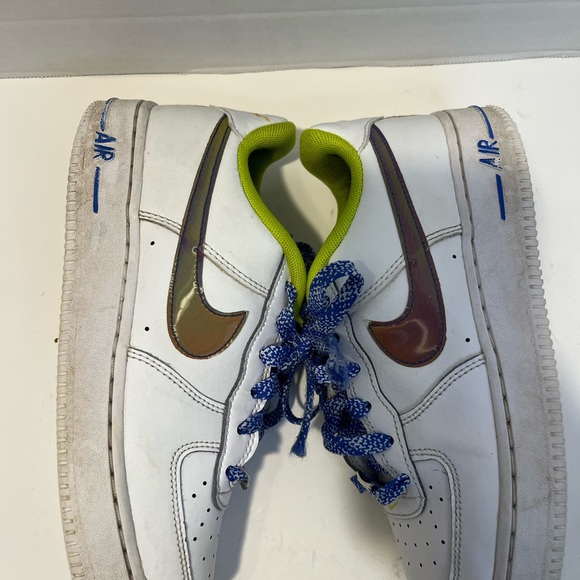 Nike Big Kid's Air Force 1 LV8 White/Multi-Color-Medium Blue (DQ7767 100) - Picture 4 of 13